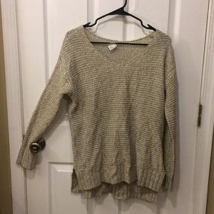 Beige open knit sweater